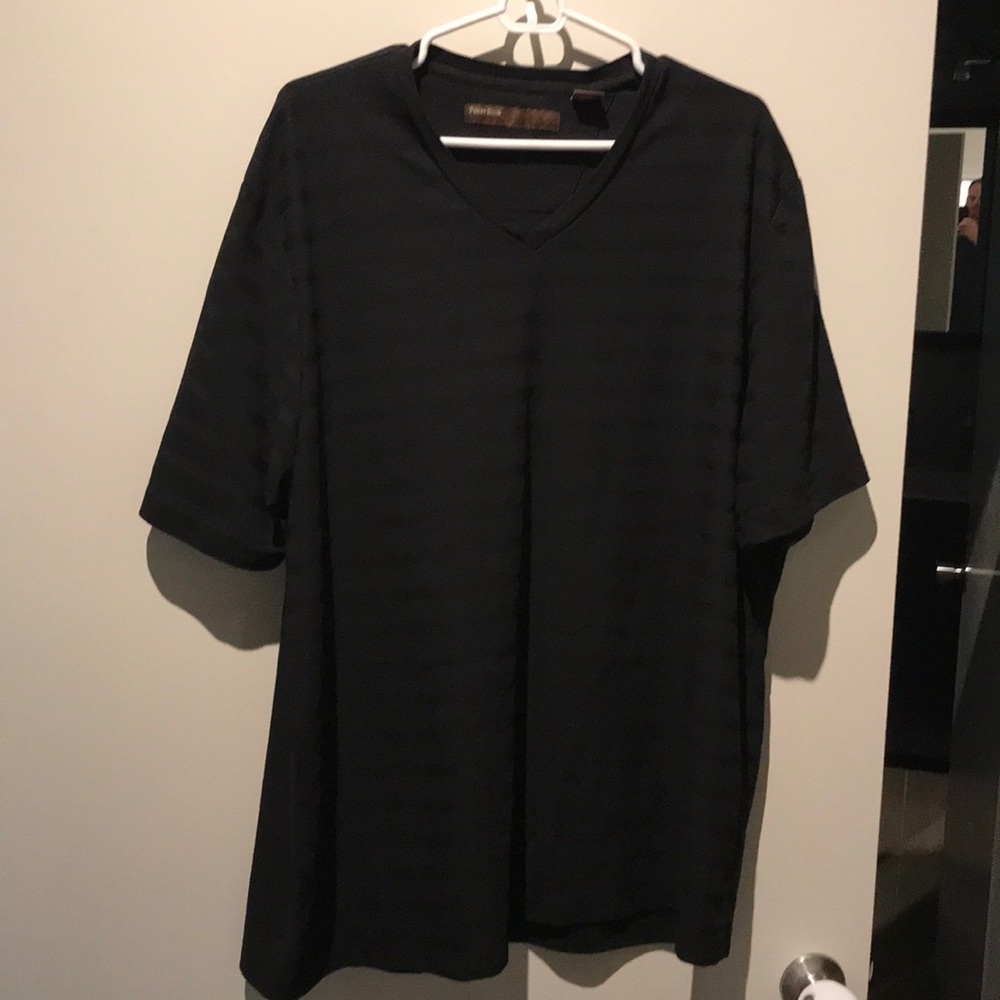 Perry Ellis black polyester v-neck shirt
